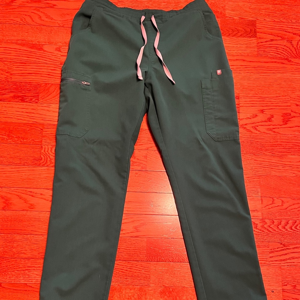 Figs Yola Hunter Green Basic Scrub Pants M